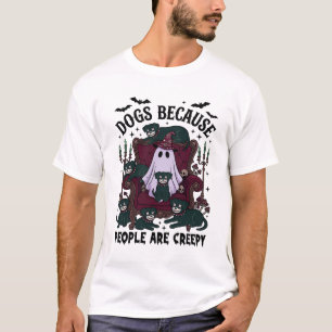 Hunde, weil Menschen gruselig Halloween-Geist-Goth T-Shirt