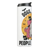 Hunde, weil Menschen gruselig sind Thermosbecher (Nach links gedreht)