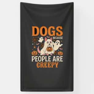 Hunde Weil Menschen Gruselige Halloween-Geister Si Banner