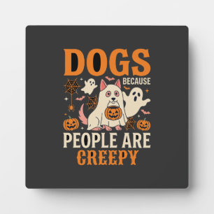 Hunde Weil Menschen Gruselige Halloween-Geister Si Fotoplatte