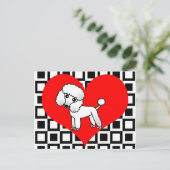 Hunde - Weißes Pudle Postkarte (Stehend Vorderseite)