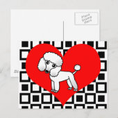 Hunde - Weißes Pudle Postkarte (Vorne/Hinten)