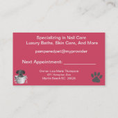 Hunde Wellness-Center-Berufungskarte Terminkarte (Rückseite)