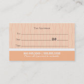 Hunde Wellness-Center Pet Groomer Cat Robes Peach Terminkarte (Rückseite)