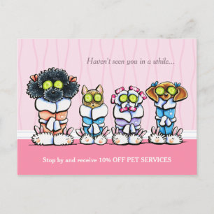 Hunde Wellness-Center Pet Groomer Cat Robes Pink C Postkarte