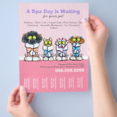 Hunde Wellness-Center Pet Groomer Katze Robes Pink Flyer (Hand)