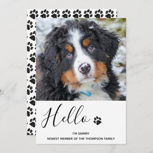 Hunde Welpe - Ankündigung (Vorne/Hinten)