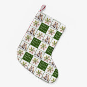 Hunde Welpe Foto Schneeflocke Grün Kleiner Weihnachtsstrumpf (Vorderansicht (hängend))