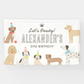 Hunde Welpe Geburtstagsparty Banner (Horizontal)