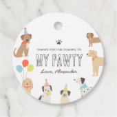 Hunde Welpe Geburtstagsparty Geschenkanhänger (Vorderseite)