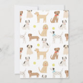 Hunde Welpe lass uns Pawty Birthday Einladung (Rückseite)