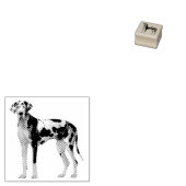 Hunde Welpe Niedliche Schwarz-weiße Great Dane Gummistempel (Stempel)