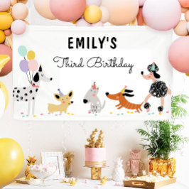 Hunde Welpe Pawty Modern Birthday Background Banne Banner