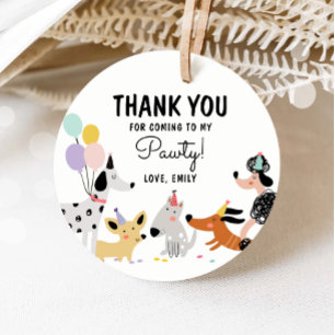 Hunde Welpe Pawty Moderne Tiere Mädchen Geburtstag Geschenkanhänger