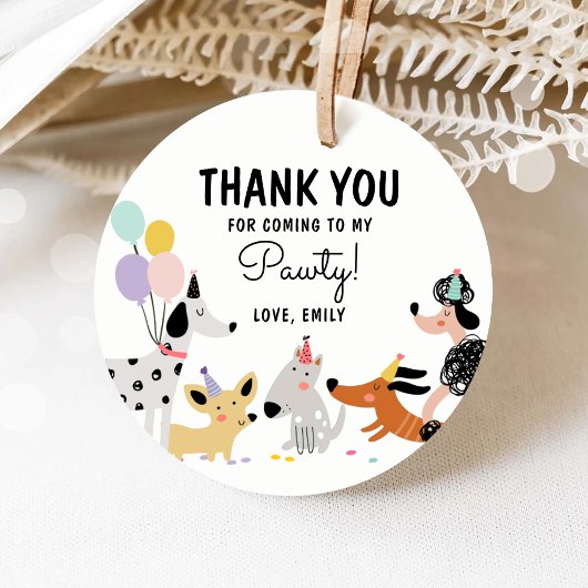 Hunde Welpe Pawty Moderne Tiere Mädchen Geburtstag Geschenkanhänger