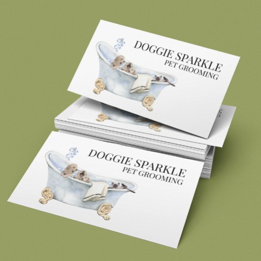 Hunde Welpe Wasserfarbenpet-Dienste zum Aufwachsen Visitenkarte