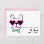 Hunde Welpen Geburtstag Postkarte Einladung (Vorne/Hinten)