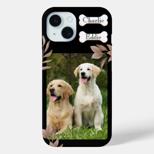 Hunde Welpen Handy Foto und Name zwei Hunde Case-Mate iPhone Hülle (Rückseite)