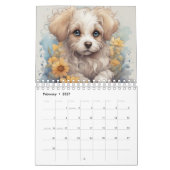 Hunde, Welpen, Hunde, Blume, Kalender (Feb 2027)