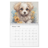 Hunde, Welpen, Hunde, Blume, Kalender (Feb 2026)