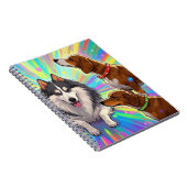 Hunde Welpen mit Regenbogenuntergrund Notizblock (Rechte Seite)