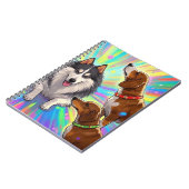 Hunde Welpen mit Regenbogenuntergrund Notizblock (Linke Seite)