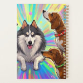 Hunde Welpen mit Regenbogenuntergrund Planer (Rückseite)