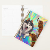 Hunde Welpen mit Regenbogenuntergrund Planer (Anzeige)