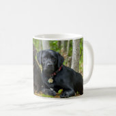 Hunde Welpen Schwarzes Labor Schokolade Labrador R Kaffeetasse (VorderseiteRechts)