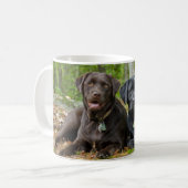 Hunde Welpen Schwarzes Labor Schokolade Labrador R Kaffeetasse (Vorderseite Links)