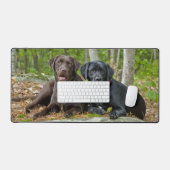 Hunde Welpen Schwarzes Labor Schokolade Labrador R Schreibtischunterlage (Tastatur & Maus)