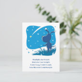 Hunde Welpen Shooting Star machen Wish Night Blue  Postkarte (Stehend Vorderseite)