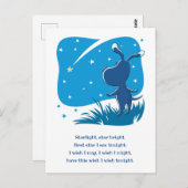 Hunde Welpen Shooting Star machen Wish Night Blue  Postkarte (Vorne/Hinten)
