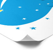 Hunde Welpen Shooting Star Night Blue Sky Poster (Ecke)