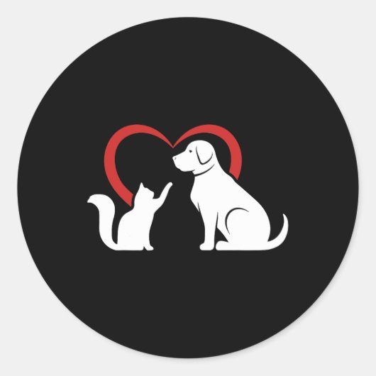Hunde Welpen und Ba Runder Aufkleber (Vorderseite)