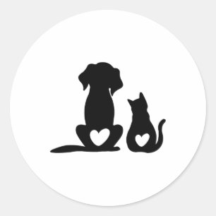 Hunde Welpen und Baby Hund und Katze Lover Runder Aufkleber