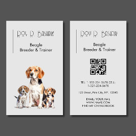 Hunde Welpenzüchter Trainer Beagle QR Code Canine Visitenkarte