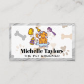 Hunde werden gereinigt | Muster für Hundeknochen | Visitenkarte (Vorderseite)