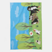 Hunde Wildes Party in der Natur Geschirrtuch (Vertikal)