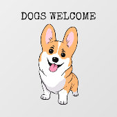 Hunde willkommen fensteraufkleber (Blatt)