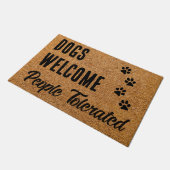 Hunde Willkommen Funny Pet Hund Lover Paw Prints Fußmatte (Schrägansicht)