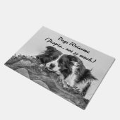 Hunde willkommen Funny Quote Border Collie Fußmatte (Schrägansicht)