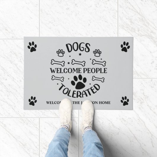 Hunde willkommen, Menschen toleriert Fußmatte (Indoor)