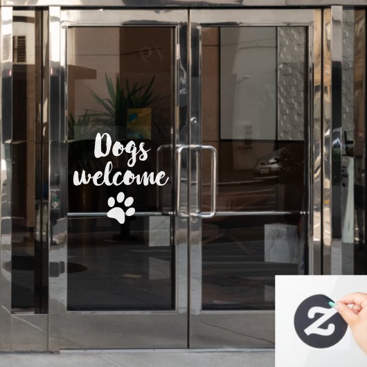 Hunde-Willkommenshaus Fensteraufkleber (Büro Tür)