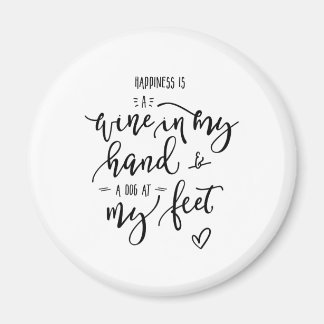 Hunde Wine Liebe Glücksquote Funky Hand Lettered Magnet