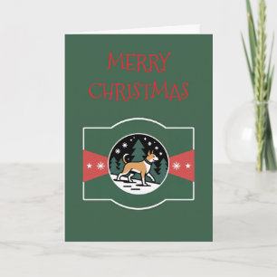 Hunde-Winter-Wunderland-Weihnachtskarte Karte