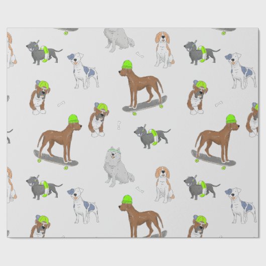 Hunde-Wrapping-Papier Geschenkpapier (Flach)