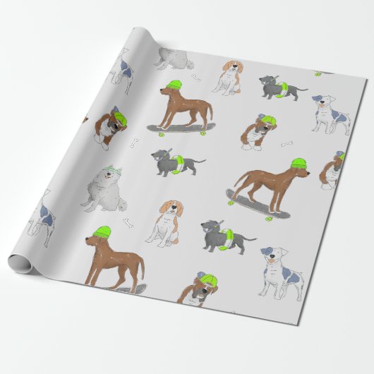 Hunde-Wrapping-Papier Geschenkpapier (Ungerollt)