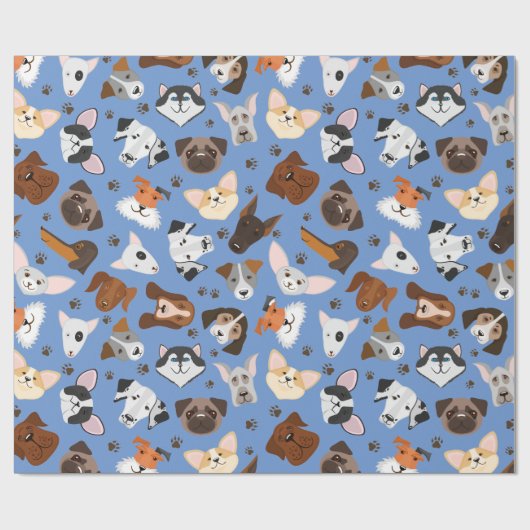 Hunde-Wrapping-Papier Geschenkpapier (Flach)