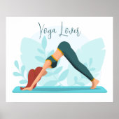 Hunde-Yoga-Pose nach unten - Minimalistisches, kun Poster (Vorne)
